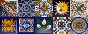 Ręcznie malowane płytki ceramiczne talavera ze sklepu Kolory Meksyku