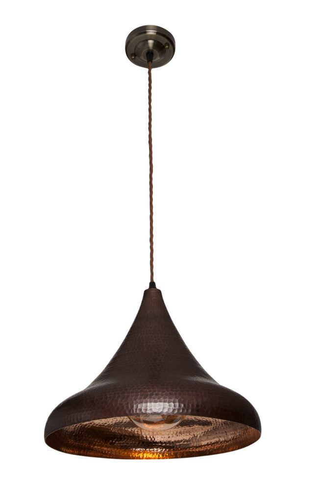 Lampa miedziana wiszaca - sufitowa lampa z ręcznie kutej miedzi 04