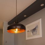 Miedziana Lampa wiszaca - sufitowa lampa z ręcznie kutej miedzi 01