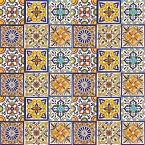 Felipe - patchwork z płytek ceramicznych z reliefem - 30 sztuk
