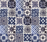 Azul luz - patchwork z płytek maksykańskich Talavera - 30 sztuk